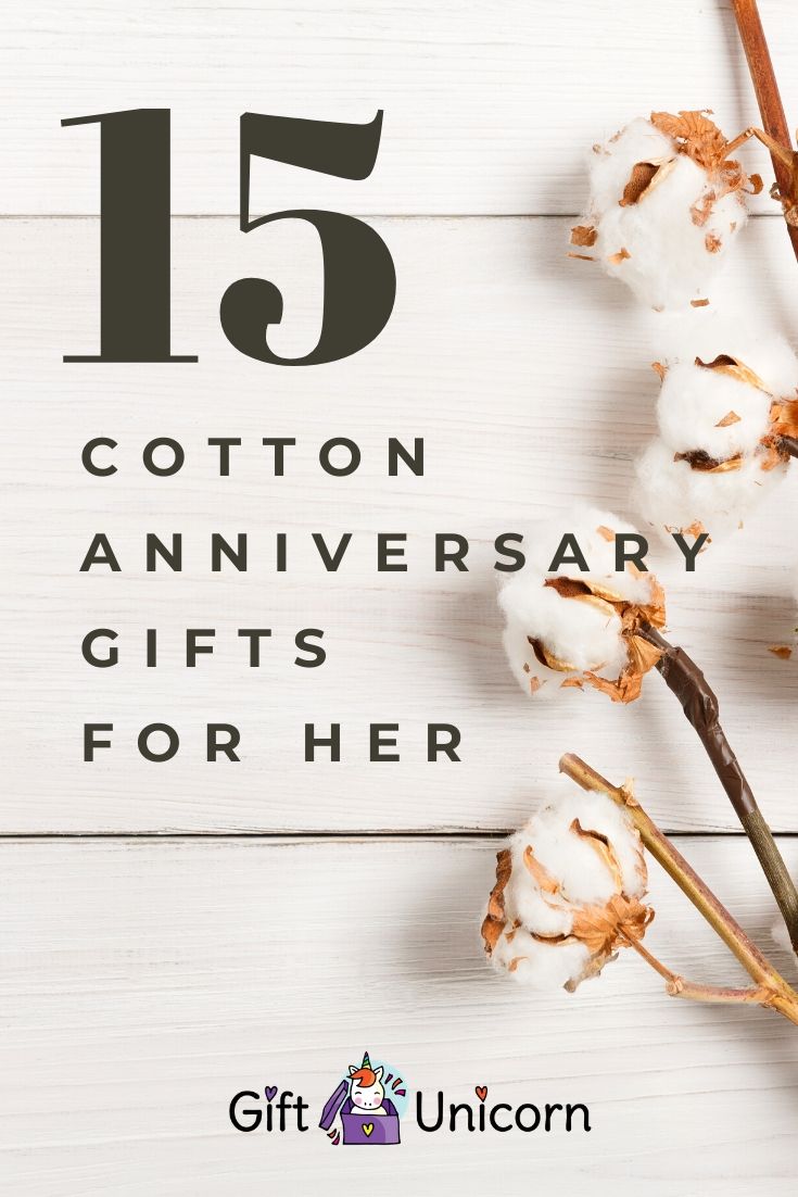 15 cotton anniversary gifts for her pin image