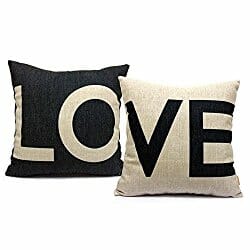 pillows with love written on them