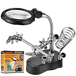 LED light magnifier and desk lamp
