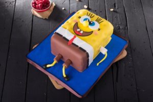 spongebob themed birthday cake