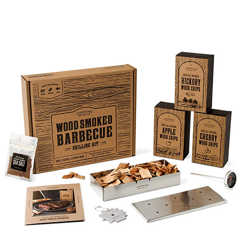 barbecue smoker wood chip grill set