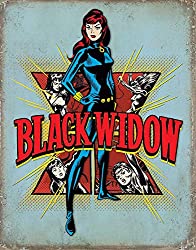 black widow retro tin sign