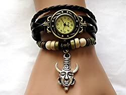 charm leather wrist watch