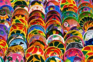 colorful mexican plates