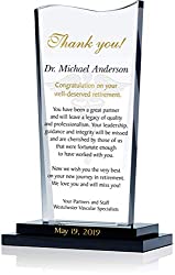 crystal gift plaque