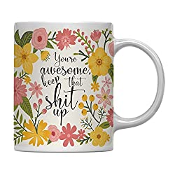floral coffee mug