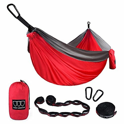 Gold armour red hammock