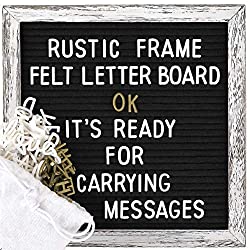 letter board with rustic wood frame