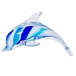 multi-blue glass dolphin figurine