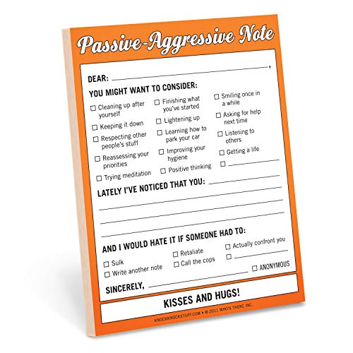 passive agressive note pad