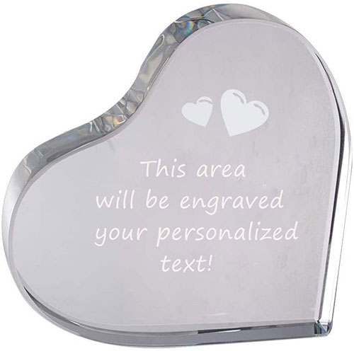 personalized crystal heart
