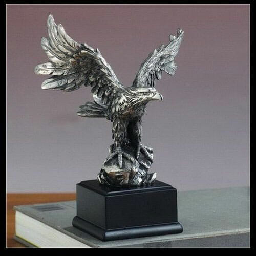 Statue of a pewter eagle