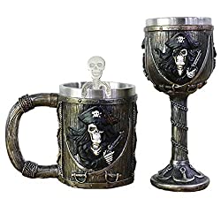 pirate skull drinkware set
