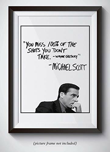 michael scott framed quote with a picture