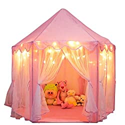 tent with LED lights