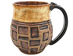 terrain carved pottery mug