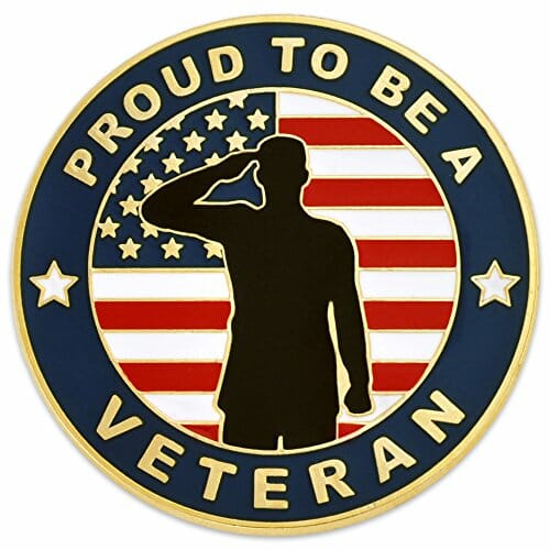 proud to be a veteran label pin
