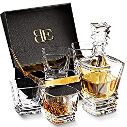 whiskey decanter with glasses