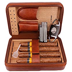 wood lined cigar humidor case