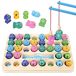 wooden magnetic fishing game
