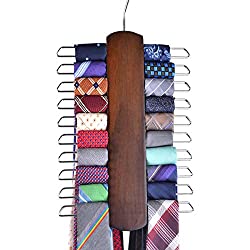 wooden necktie and belt hanger